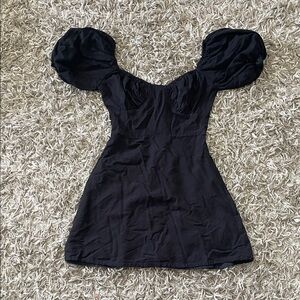 Pepper mayo Elegant Black Puff Sleeve Dress size 0